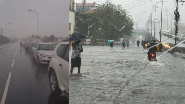 Cars parked in velacherry flyover to save from chennai flood