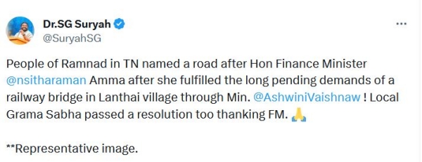 BJP workers post Finance Minister Nirmala Sitharaman Road What is Fact Check Netizens tweet 