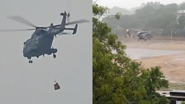 Arrangements are made to distribute food by helicopter to the stranded passengers of the Chennai-Tiruchendur Express train Arrangements are made to distribute food by helicopter to the stranded passengers of the Chennai-Tiruchendur Express train