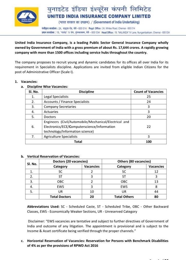 UIIC Assistant Recruitment 2024 Notification Out for Assistant and Administrative Officer 400 Vacancies 