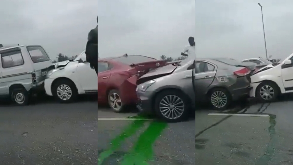  Multiple Cars Piled up in Serial Collision On Bangalore Airport Road