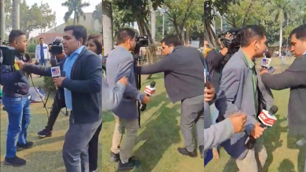 Parliament Attack: Journalist fight over for the smoke canister which used by mens who entered Loksabha Parliament Attack: Journalist fight over for the smoke canister which used by mens who entered Loksabha