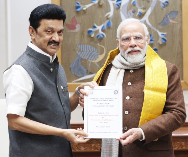 CM Stalin alleged that the Centre has not allotted more funds for the state from the National Disaster Relief Fund