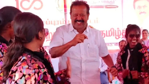 Minister Ponmudi dance with school girls Minister Ponmudi dance with school girls