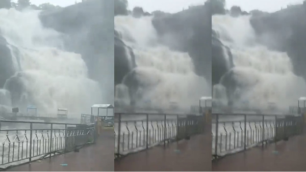  Floods in courtallam falls after tenkasi district received heavy rain