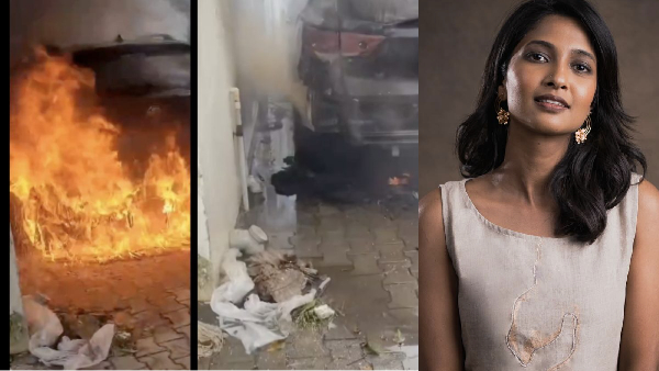 Actress Keerthy Pandians tweet about MG EV car caught fire in Chennai Actress Keerthy Pandians tweet about MG EV car caught fire in Chennai