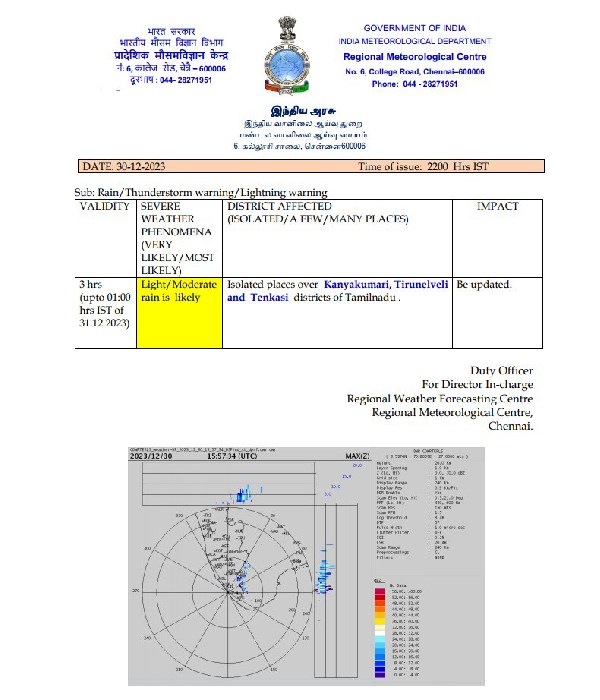 3 districts of tamilnadu may get rain tonight till 1 AM 