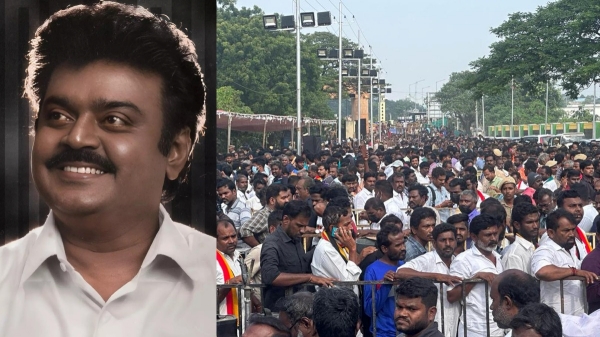 Vijayakanths funeral people crowd similar to the crowd that came to attend the funeral of Arignar Anna, says actor Napoleon 