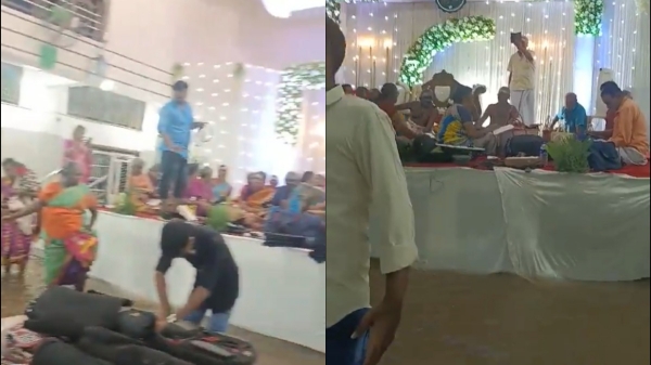 Tirunelveli floods couple celebrate baby shower function in flood 