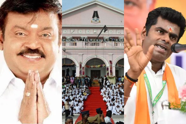 BJP state president Annamalai urges dmk government to move Vijayakanths body to rajaji hall BJP state president Annamalai urges dmk government to move Vijayakanths body to rajaji hall