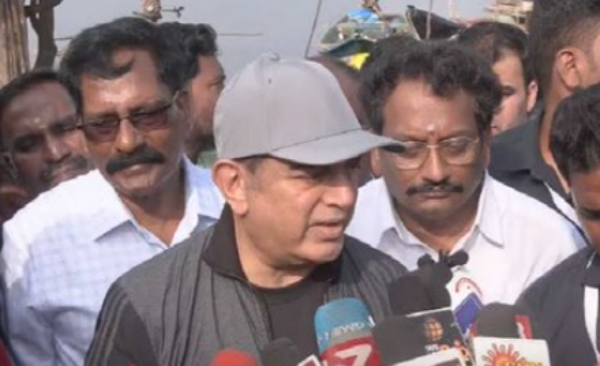 Kamalhaasan visits ennore oil wastes spill areas