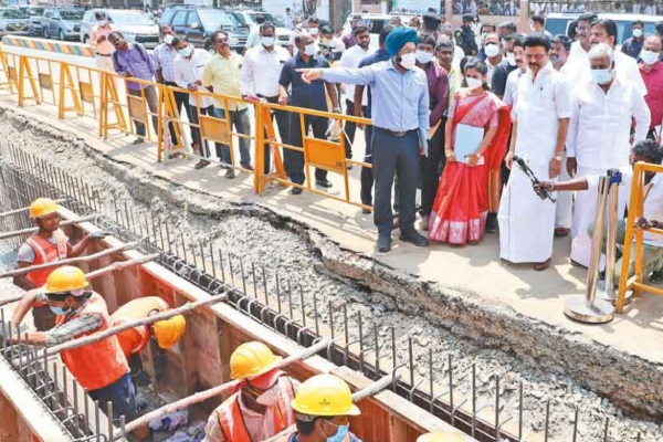 Stalin said that Chennai survived the floods because of the construction of drainage system at a cost of Rs.4,000 crore 