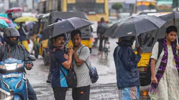 Rain fall in various places in chennai today