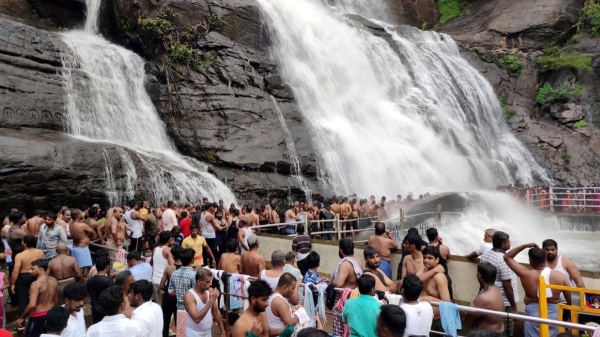 Tourists is allowed to take bath only in five falls in Courtalam 
