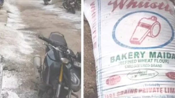 Tiruvallur Red Hills and instead of bleaching powder municipal employees sprinkled maida flour due to Chennai Flood 