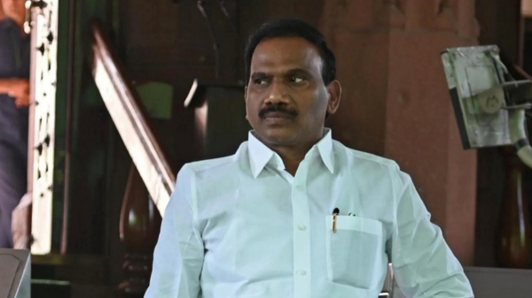  DMK MP A Raja questions why no one talk about not auctioning spectrum for satellite internet services
