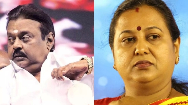 Premalatha Vijayakanth broke into tears when his body taken to house 