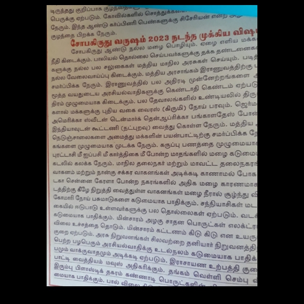 Year Ender 2023: Panchangam prediction Rain and Political leader death 