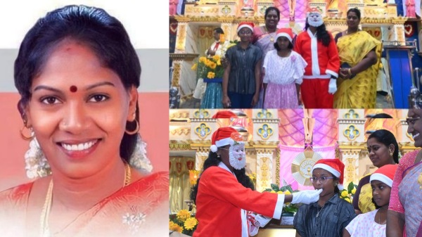 MLA Tamilarasi in Santa Claus dress at St Marys Church 