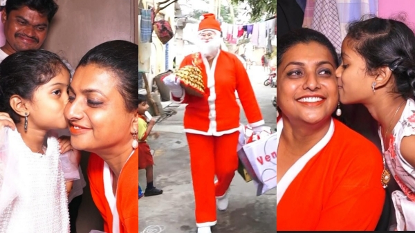  Politician Roja Selvamani Turns Santa Claus and surprise physically challenged family in Andhra
