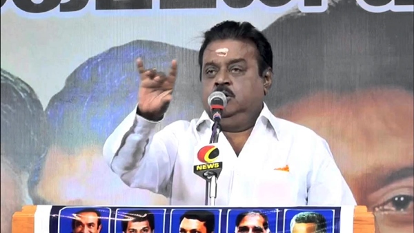 A video of late DMDK leader Vijayakanth speaking passionately in front of the volunteers