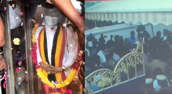 The last picture of DMDK Founder Vijayakanth ahead of his last rituals The last picture of DMDK Founder Vijayakanth ahead of his last rituals