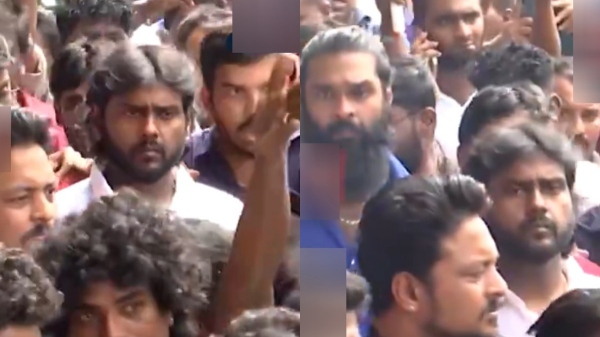 DMDK Founder Vijayakanths sons walked with his body toward the party office 