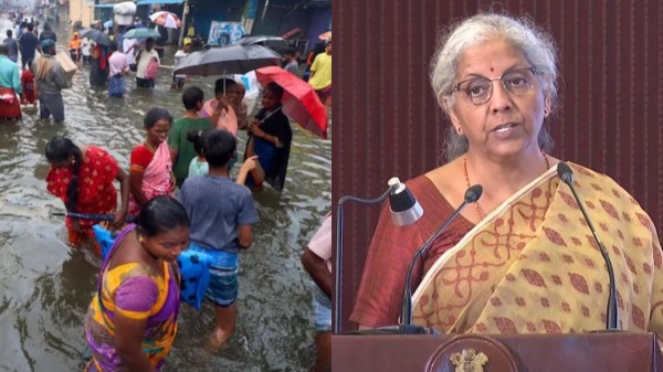 Nirmala Sitharaman inspects the flood damage in Tuticorin today 