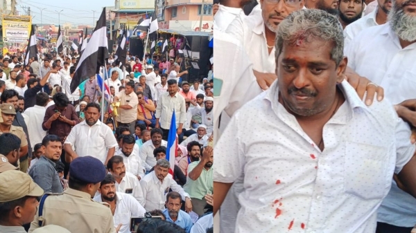 Manithaneya makkal katchi protest against Chennai Tambaram Corporation Commissioner Azhagu Meena 