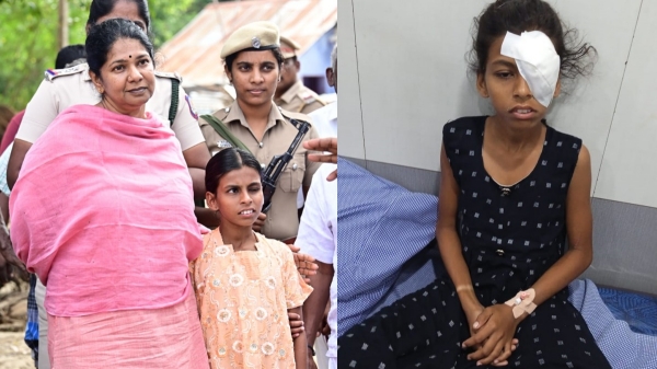 Kanimozhi has arranged for a visually impaired 7th standard girl get her eyesight 