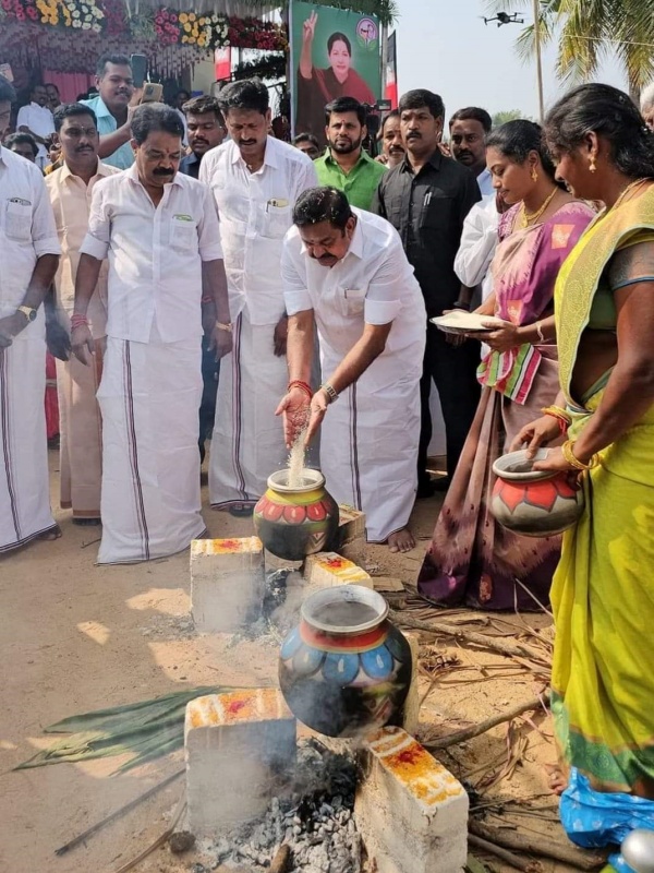 Thai Pongal festival: Edappadi Palanisamy celebrated Pongal in Salem Thai Pongal festival: Edappadi Palanisamy celebrated Pongal in Salem