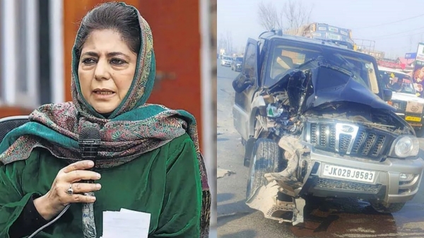 Former Jammu and Kashmir CM Mehbooba Mufti’s car meets with accident and she escapes without injury 