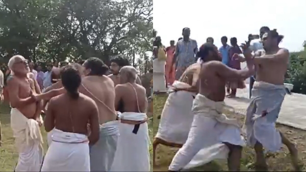 In Kancheepuram, vadakalai and thenkalai factions clashed again 