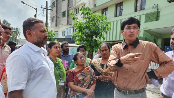 GCC Commissioner Radhakrishnan came to Chennai Nanganallur: Warning to cattle owners GCC Commissioner Radhakrishnan came to Chennai Nanganallur: Warning to cattle owners