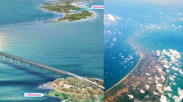 Indian Govt plans for the 23 kms long sea link connecting Dhanushkodi in TN, India with Sri Lanka 