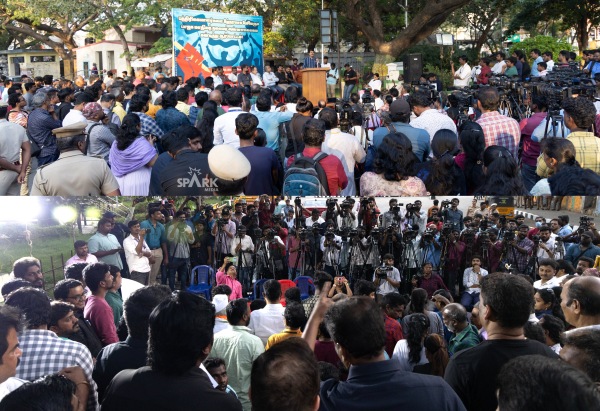 Journalists protested against Tamil Nadu BJP President Annamalai in Chennai 