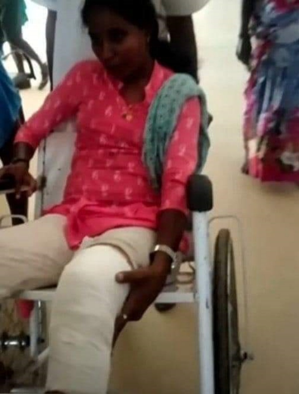 Young woman heavily injured due to AIADMK banner in Thiruttani