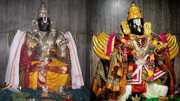 Why Nachiyarkoil kal karudar loses and gains weight? 