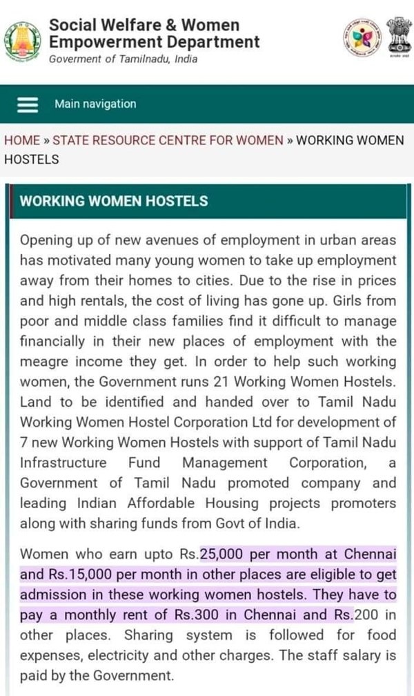 PG in Chennai for a monthly rent of Rs.300: Do you know about Tamilnadu government Thozhi hostels? PG in Chennai for a monthly rent of Rs.300: Do you know about Tamilnadu government Thozhi hostels?