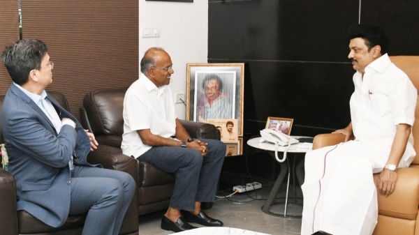 Singapore Minister Shanmugam met Stalin at alwarpet CM residence Singapore Minister Shanmugam met Stalin at alwarpet CM residence
