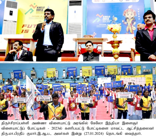 Surjith won a silver medal for Tamilnadu in the Kalari at Khelo India series held in Trichy 