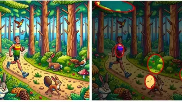 5 differences between the 2 optical illusion pictures, if you find it, You are smart 
