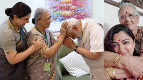 Actress turned politician Khushbu Sundar fulfills her mother-in-laws dream to meet PM Modi 