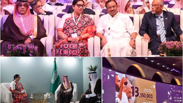  Union Ministers Smriti Irani, Muraleedharan attend Hajj and Umrah Conference at Jeddah