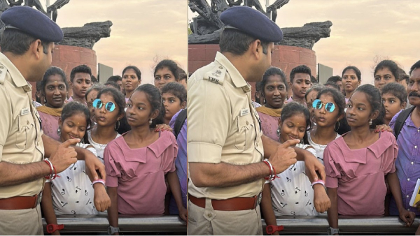 Kannum Pongal: Chennai Police issuance of ID Cards in retrieving the lost children in Marina beach Kannum Pongal: Chennai Police issuance of ID Cards in retrieving the lost children in Marina beach