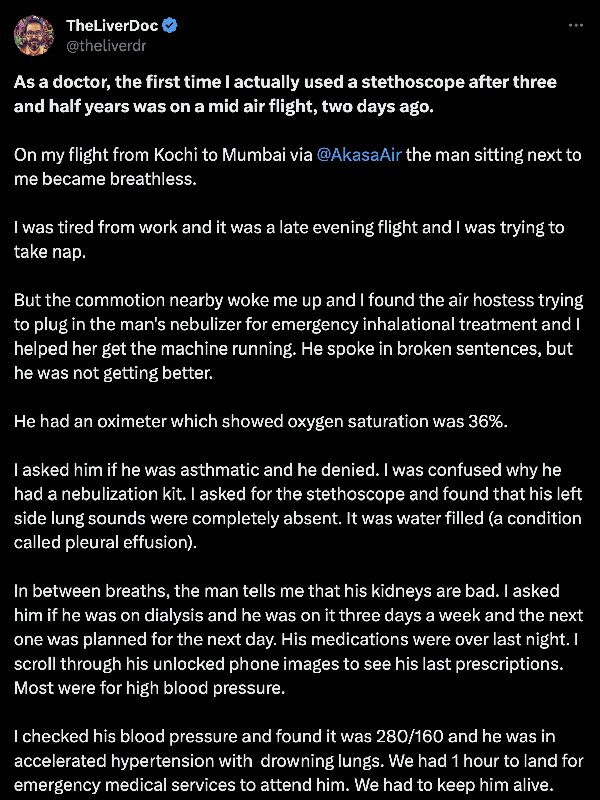 How doctor Cyriac Abby Philips saves Breathless man life in Mid air on Akasa flight? 