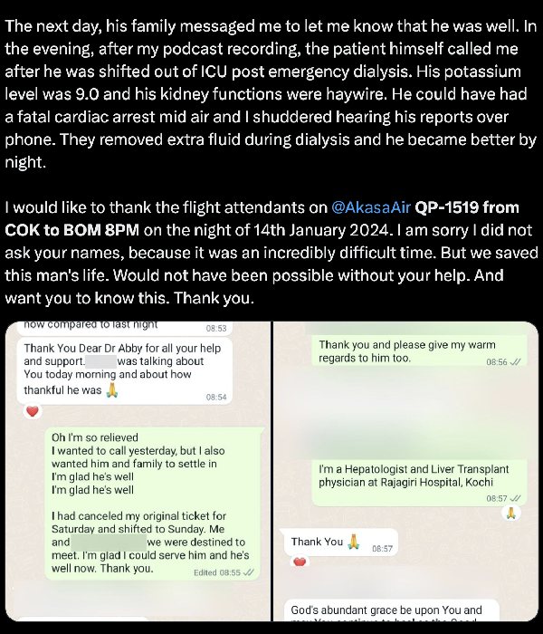 How doctor Cyriac Abby Philips saves Breathless man life in Mid air on Akasa flight? 