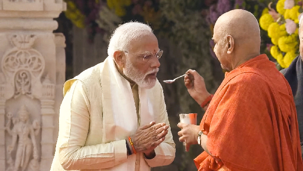 Prime Minister Modi ended his 11-day fast to consecrate the Ram lalla idol 