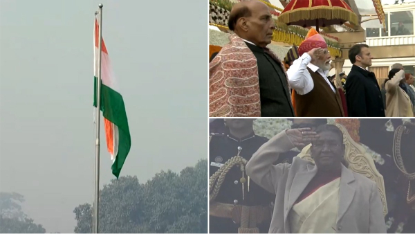 President Droupadi Murmu hoisted the national flag in Delhi and accepted the salute of the three armies 