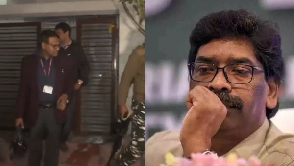 ED officials leave from the premises of Abhishek Prasad, press advisor to Jharkhand CM Hemant Soren